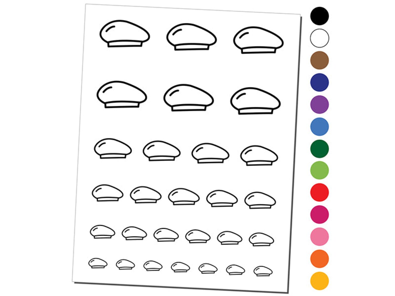 Beret Hat Doodle Temporary Tattoo Water Resistant Fake Body Art Set Collection
